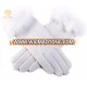 White woolen gloves with fur lined in 2016 best selling