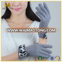 fashion women color winter woolen hand gloves